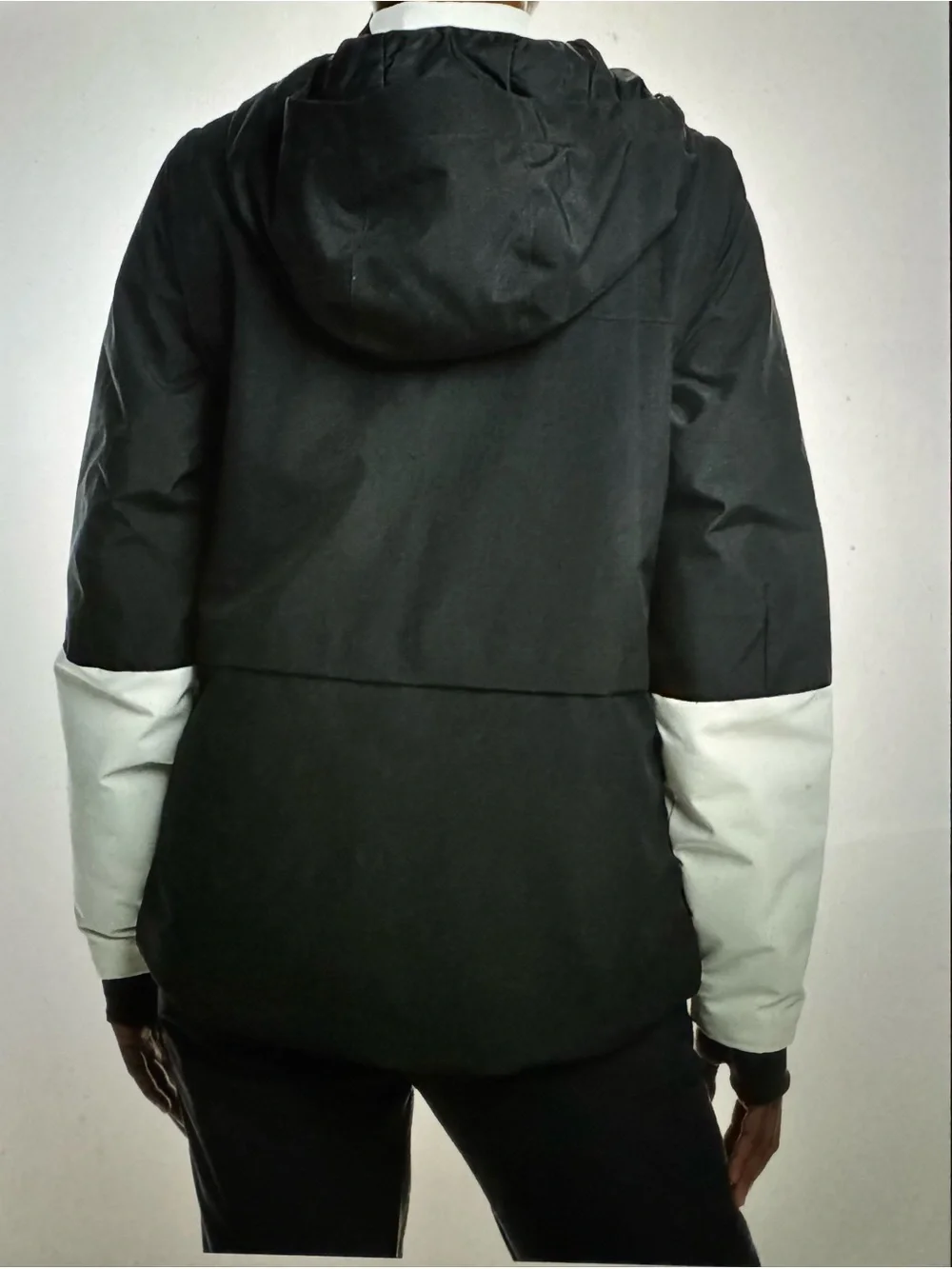 Spyder Snow Black and White Hooded Jacket, Size Medium with Contrast Sleeves